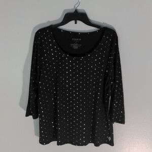 COPY - Torrid black and silver stars active wear shirt size 1X